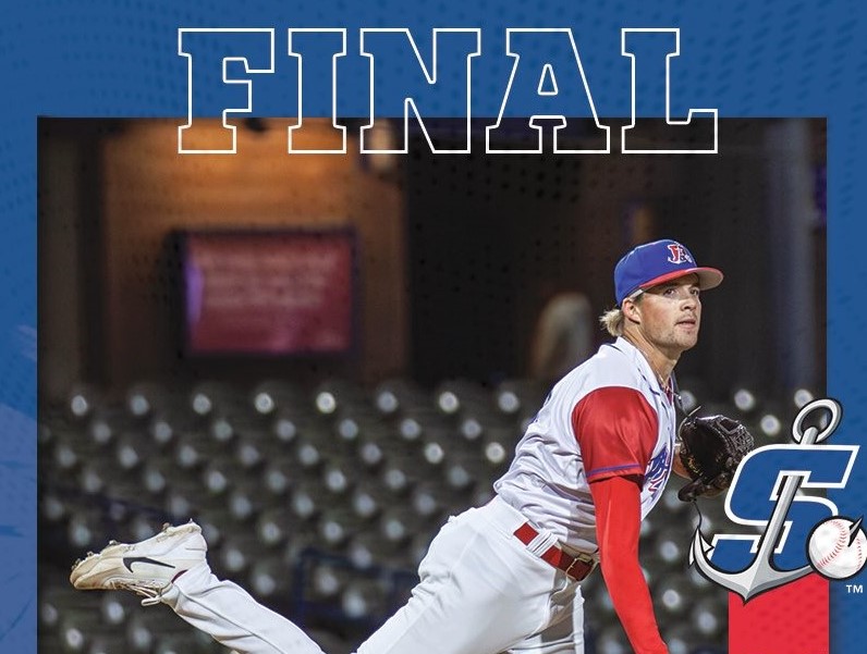 Baseball pitcher in white and red uniform winds up to throw a pitch on the field; a bold 'FINAL' banner sits across the top with a blue border and a 50th-anniversary logo on the right.
